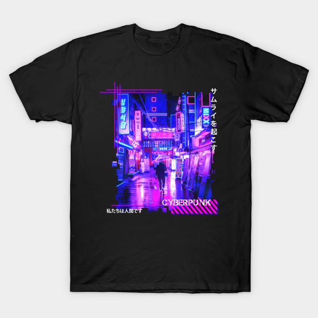 Cyberpunk City T-Shirt by Whimsy Works